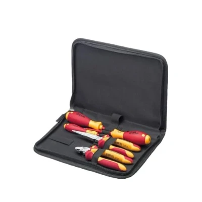 Abbildung von Wiha Werkzeug Set Mechaniker 6 tlg. in Tasche I Schraubendreher, Kombizange, Seitenschneider, inkl. Werkzeugmappe Grundausstattung (30824)