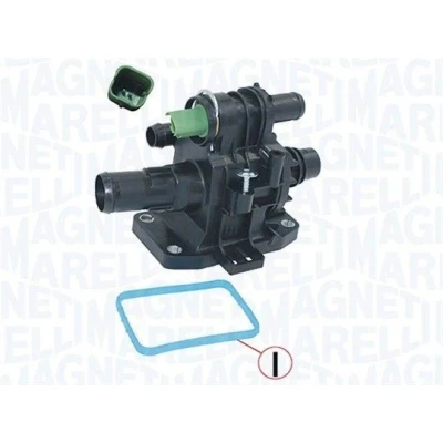 Abbildung von MAGNETI MARELLI 352317101570 Kühlwasserthermostat 83 mit Dichtung Sensor MINI: Schrägheck, Clubman, VOLKSWAGEN: Scirocco III, Eos, BMW: 1 Cabrio
