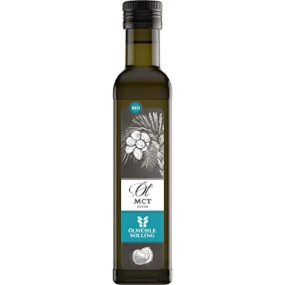 Abbildung von ÖLMÜHLE SOLLING Bio MCT ÖL hergestellt aus 100% nativem Kokosnussöl Ideal für Low Carb , Paleo und ketogene Ernährung Inhalt: 250 ml