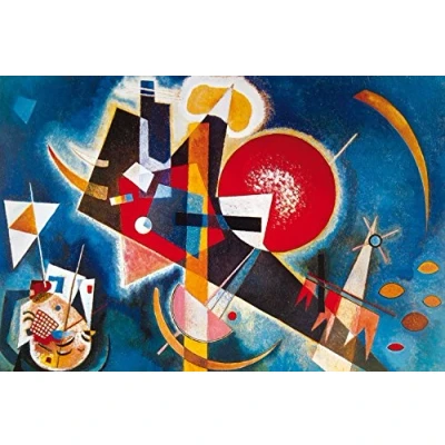 Abbildung von 1art1 Wassily Kandinsky Poster Im Blau, 1925 Bilder Leinwand Bild Auf Keilrahmen XXL Wandbild Kunstdruck Als Leinwandbild 120x80 cm