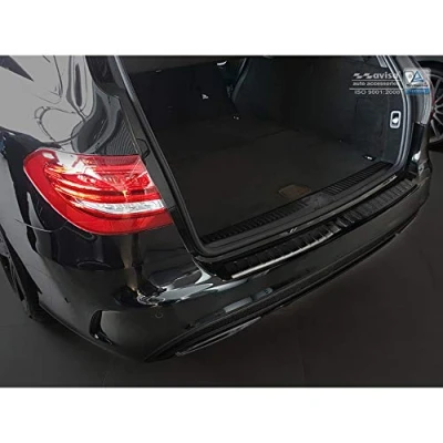 Abbildung von Avisa Schwarz Edelstahl Heckstoßstangenschutz kompatibel mit Mercedes C Klasse W205 Kombi 2014 2021 &#039;Ribs&#039;
