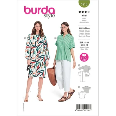Abbildung von Kleid / Bluse Burda 5918 34 44