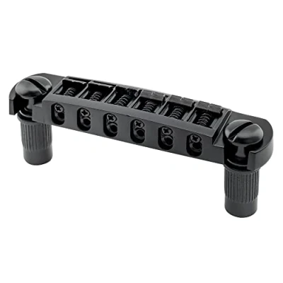 Abbildung von Musiclily Pro 52,5mm Pigtail Stil Tune O Matic Wraparound Steg Bridge Einstellbare Brücke für Epiphone Les Paul SG E Gitarre, Schwarz