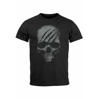 Abbildung von Neverless GŁOWA Czaszka Szkielet MODA W Stylu Ulicznym Tshirt print, Herren, Größe: XS, Schwarz