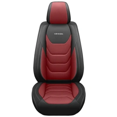 Abbildung von Eunncu Autositzbezüge komplettes Set Universal in Stylish Design Schonbezüge für Vordersitze und Rückbank Auto Sitzbezüge Airbag Kompatibel Premium Wasserdicht Sitzbezug, Rot Standard