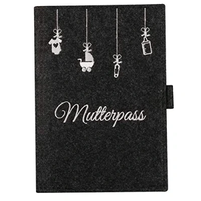 Abbildung von Mutterpasshülle aus Filz Mutterpasstasche Mutterpassorganizer mit vielen Taschen für Ultraschallbilder Mutterpass Krankenkassenkarte Geschenk Schwangere (Grau)