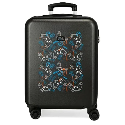 Abbildung von Roll Road Gamers Kabinentrolley, Schwarz, 38 x 55 20 cm, Hartplastik, seitlicher Kombinationsverschluss, 35 2 kg, 4 Doppelräder, Handgepäck