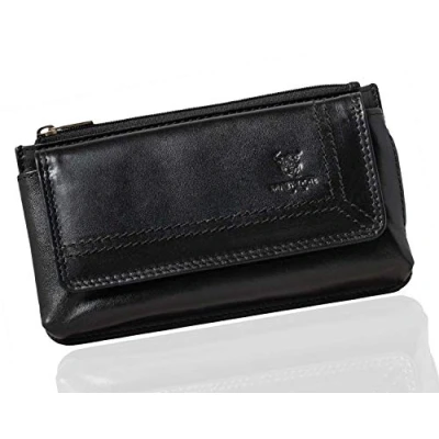 Abbildung von MATADOR Handy Tasche Gürteltasche Herren Echt Leder Quertasche mit Klettverschluss Breite Gürtelschlaufe Universal für Handys bis 6,9 Zoll RFID Schutz (Schwarz)
