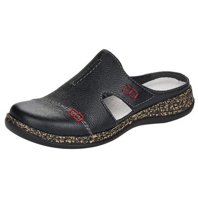 Abbildung von Rieker Clog, Hausschuh, Sommerschuh, Schlupfschuh mit praktischem Klettverschluss
