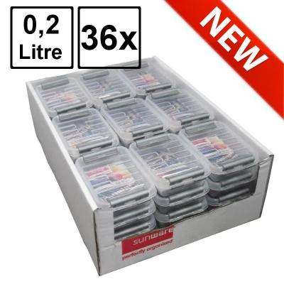 Abbildung von SUNWARE Q Line Box 0,2 Liter 118 x 77 30mm transparent/metallisch