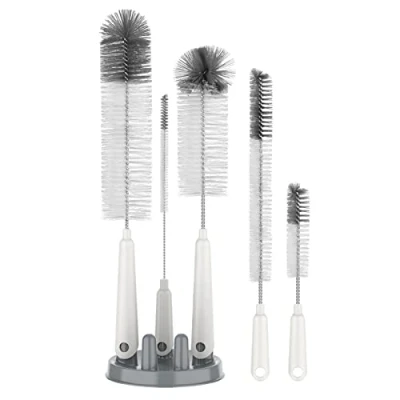 Abbildung von MR.SIGA 5er Pack Flaschenbürste Reinigungsset mit Aufbewahrungshalter, Reinigungsbürste für Lange Flaschen schmalem Hals, Wasserflaschen, Babyflaschen, Trinkgläser