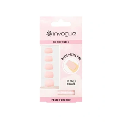 Abbildung von Invogue Matte Pastel Pink Square Nails (24 Pieces)