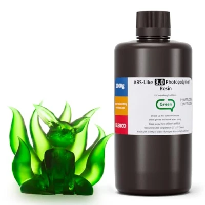 Abbildung von ELEGOO ABS Like 3.0 3D Drucker Resin Klargrün 1000g, 405nm UV Härtendes Printer Harz mit Hoher Zugfestigkeit und Biegefestigkeit für MSLA/LCD/DLP