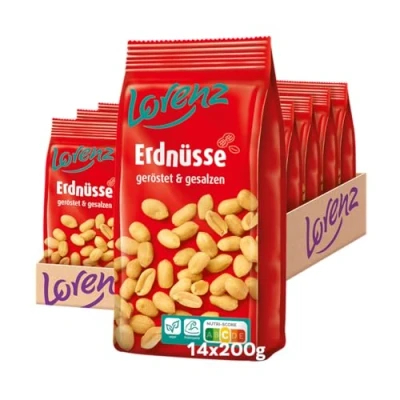 Abbildung von Lorenz Snack World Erdnüsse geröstet, gesalzen, 14er Pack (14 x 200 g)