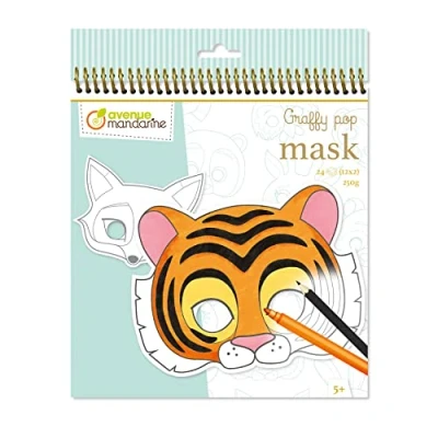 Abbildung von Avenue Mandarine Malvorlage Maskenmalbuch Graffy Pop Tiere, 24 Blatt