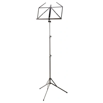 Abbildung von K&amp;M 10052 Notenpult Schwarz extra hoher Notenständer 64 bis 150 cm langes, ausziehbares Metall Stativ
