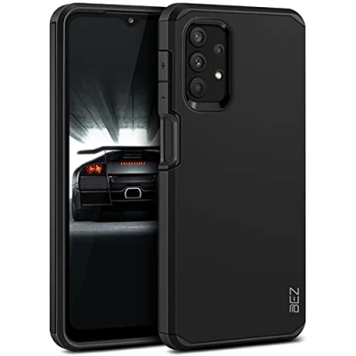 Abbildung von BEZ Hülle für Samsung A32 5G Hülle, Handyhülle Tasche Stoßfestes Kompatibel Galaxy 5G, [Heavy Duty Serie] Outdoor Dual Layer Armor Case Handy Schutzhülle Robuste, Schwarz