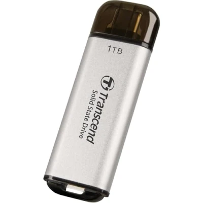 Abbildung von Transcend Portable SSD ESD300S 1TB USB Typ C 10 Gbit/s PS4/PS5 kompatibel, Silber TS1TESD300S