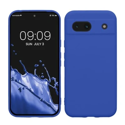Abbildung von kwmobile Handyhülle kompatibel mit Google Pixel 8a Hülle Handy Case aus weichem Silikon in Baltik Blau