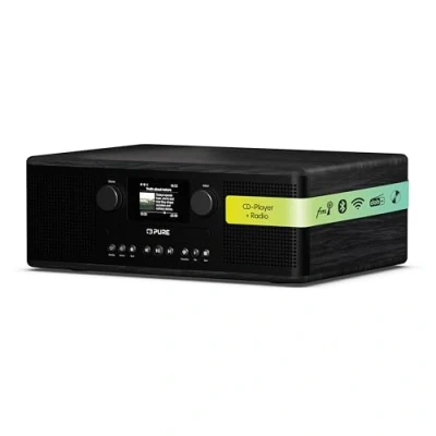 Abbildung von Pure Classic C D6i All in One Internetradio mit WLAN, DAB+/FM, Bluetooth 5.3, CD Player, USB, AUX, 150 Speicherplätze, 2X 15W Stereo Sound, Farbdisplay, Wecker &amp; Sleep Timer Schwarz