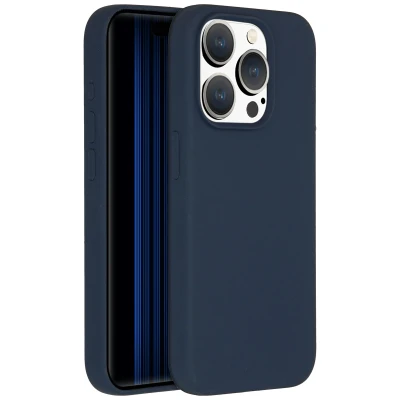 Abbildung von Apple iPhone 15 Pro Hülle MagSafe Silikon Accezz Soft Case/Backcover Handyhülle Dunkelblau