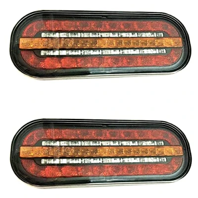 Abbildung von MelTruck® 2x LED Rückleucht 3 Funktionen dynamischer Blinker 12V 24V f. Anhänger Bajonett