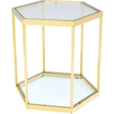 Abbildung von Kare Design Beistelltisch Comb, Gold, 55x55x48cm (H/B/T)