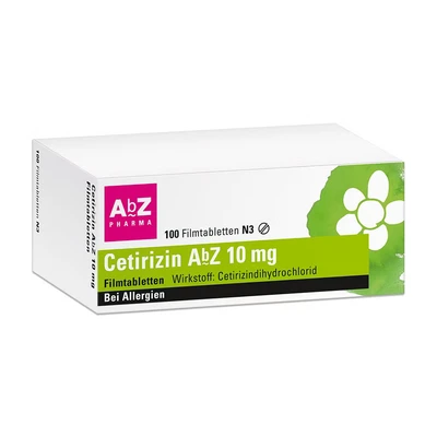 Abbildung von Cetirizin AbZ 10 mg Filmtabletten 100 St