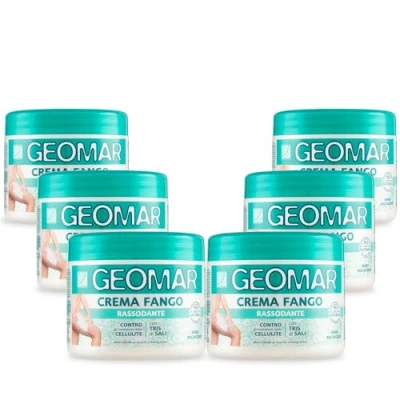 Abbildung von GEOMAR Straffende Schlammcreme gegen Cellulite Unvollkommenheiten, 95% Natürlicher Herkunft mit drei Salzen (Meersalz, Epsom und Totes Meer), ohne Ausspülen, Made in Italy, 6 x 450 ml