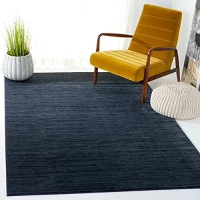 Abbildung von Safavieh Modern Teppich für Wohnzimmer, Esszimmer, Schlafzimmer Vision Collection, Kurzer Flor, Schwarz, 155 X 229 cm