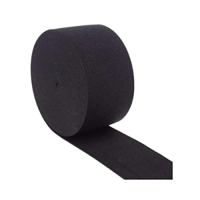 Abbildung von LIMIH Gummiband zum Nähen, 5 Meter schweres Stretchband (schwarz, 50mm)