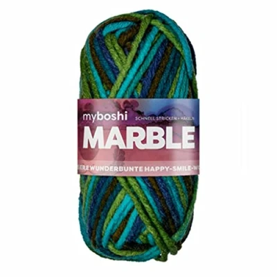 Abbildung von myboshi Marble: unsere wunderbunte Happy Smile Wolle, mit Farbverlauf, Ökotex Zertifiziert, 50g, Ll 55m Blau (Grace) 1 Knäuel