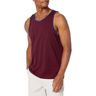 Abbildung von Amazon Essentials Herren Tanktop, Normale Passform, Blau Burgunderrot, XXL