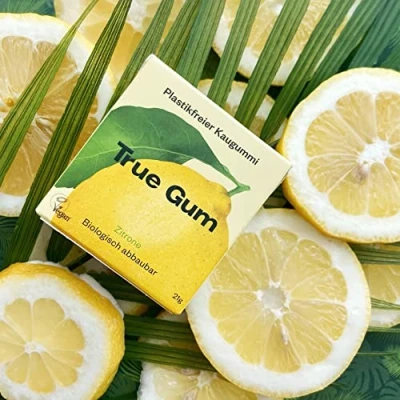 Abbildung von True Gum 10er Set: ZITRONE/Plastikfreier Kaugummi/Biologisch Abbaubar/Vegan / 10 x 21 g, 210 g
