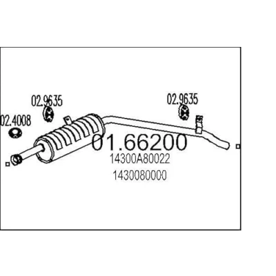 Abbildung von MTS 01.66200 Endschalldämpfer 1250 SUZUKI: SJ 410 SUV Cabrio, SUV, Samurai