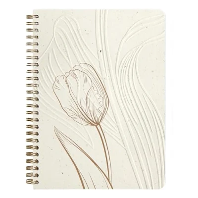 Abbildung von Clairefontaine 813068C Notizheft Tulip paper, mit Doppelspirale DIN A5 14,8x21 cm, 74 Blatt, dots/punktkariert, 1 Stück