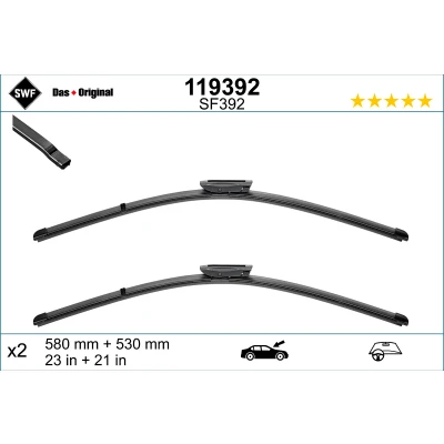 Abbildung von Scheibenwischer Swf Visioflex 119392 vorne Rahmenlos RENAULT: Kangoo II / Grand Kangoo, Express, Be Bop