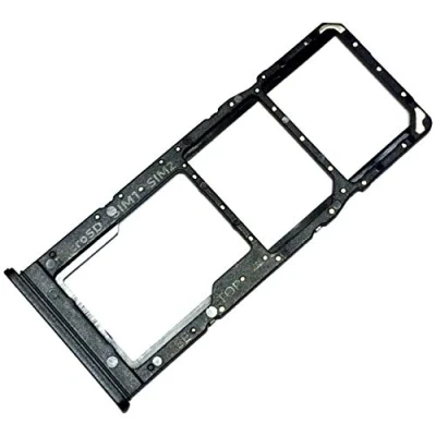 Abbildung von Dual Simkartenhalter und Micro SD Cad Fach für Samsung Galaxy A12, Original Ersatzteil, Schwarz