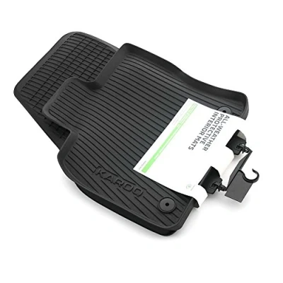 Abbildung von Skoda 57B061502 Gummi Fußmatten 2X Gummimatten vorn schwarz Original Allwettermatten mit Schriftzug