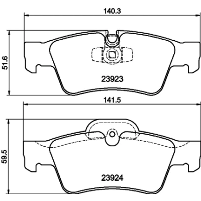 Abbildung von HELLA 8DB 355 011 421 Bremsbelagsatz für Verschleißwarnanzeiger vorbereitet MERCEDES BENZ: ML Klasse, R GL
