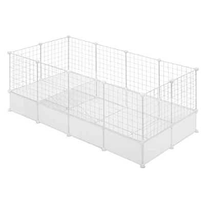 Abbildung von EUGAD Freigehege, Meerschweinchen Käfig, Kaninchen Gehege, Weiß 142x71x53cm