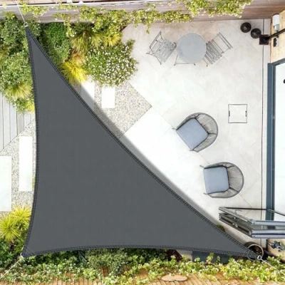 Abbildung von AXT SHADE Sonnensegel Wasserdicht Dreieck Rechtwinklig 4x4x5,65m Wetterschutz Sonnenschutz PES Polyester mit UV Schutz für Terrasse Balkon Garten Grau Anthrazit(Wir Machen Sondergrößen)