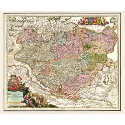 Abbildung von Historische Karte: Holstein mit den Herzogtümern Stormarn, Dithmarschen, Wagrien und im Jahr 1712