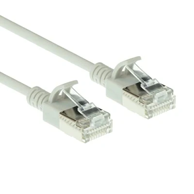 Abbildung von ACT CAT6a Netzwerkkabel, U/FTP LSZH LAN Kabel Dünn 3.8mm Slimline, Flexibles Snagless CAT 6a mit RJ45 Stecker, für den Einsatz in Datenzentren, 0.5 Meter, Grau DC7000