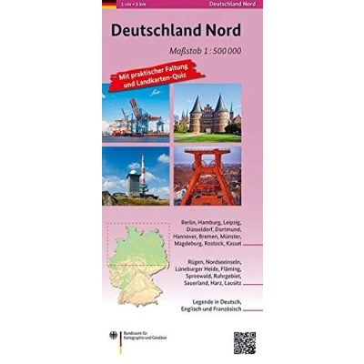 Abbildung von Deutschland Nord 1:500 000: Mit praktischer Falzung und Landkartenquiz (Deutschland 000)