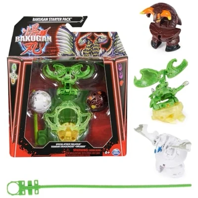 Abbildung von BAKUGAN Starter 3 Pack, Special Attack Nillious, Titanium Dragonoid, Bruiser, individualisierbare Actionfigur, Sammelkarten, Kinderspielzeug für Jungen und Mädchen