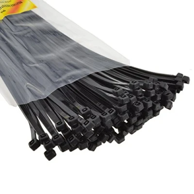 Abbildung von Schwarz Kabel Kabelbinder 300 mm x 3,5 Nylon 66 UL zertifiziert [100 Stück] [300mm 3,5mm]