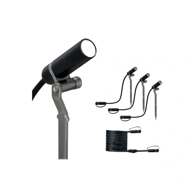Abbildung von Paulmann LED Gartenstrahler &quot;Plug &amp; Shine&quot;, 3 flammig, Leuchtmittel Modul fest integriert, Modul, 3000K, 3er Set