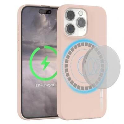 Abbildung von EAZY Case Silikonhülle für iPhone 15 Pro Max Hülle mit MagSafe Silikon Rosa weich stoßfeste Handyhülle Schutzhülle Kameraschutz Dünn Schutz Cover TPU Bumper in Braun