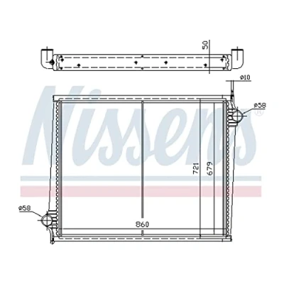 Abbildung von NISSENS 64068A Kühler, Motorkühlung Aluminium 860 679 50 mit Rahmen Kühlrippen gelötet SCANIA: 4 series